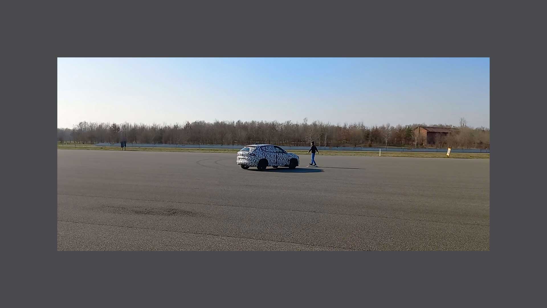Photo of test execution on a car using a dummy 