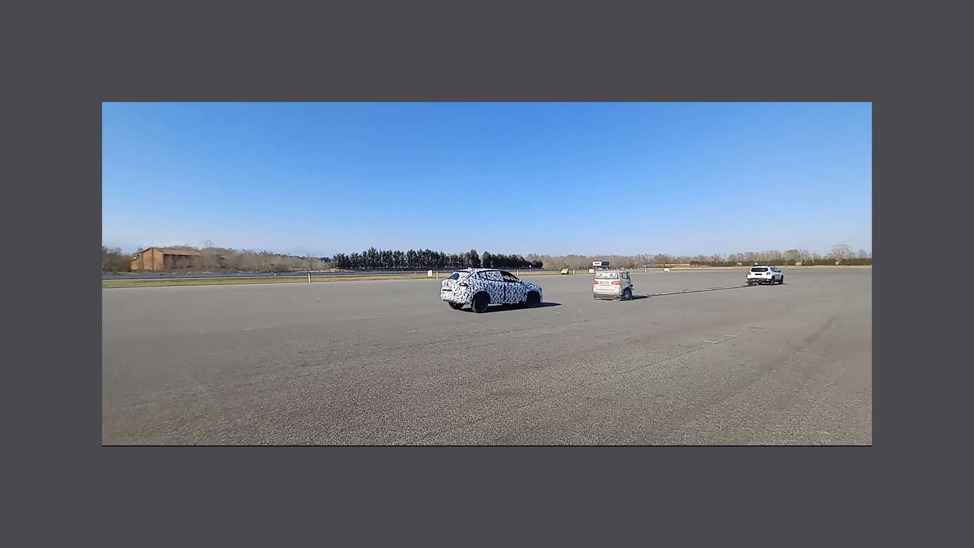 Photo of the execution of tests on a car on the track 