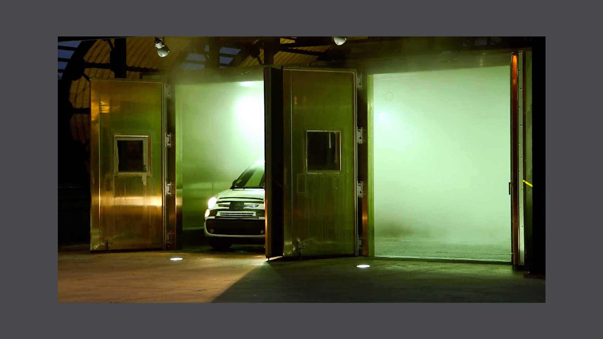 Photos of test execution on an automobile