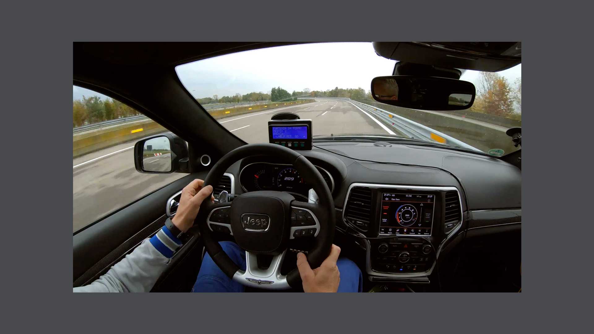 Photo of the interior of a car on which performance is tested