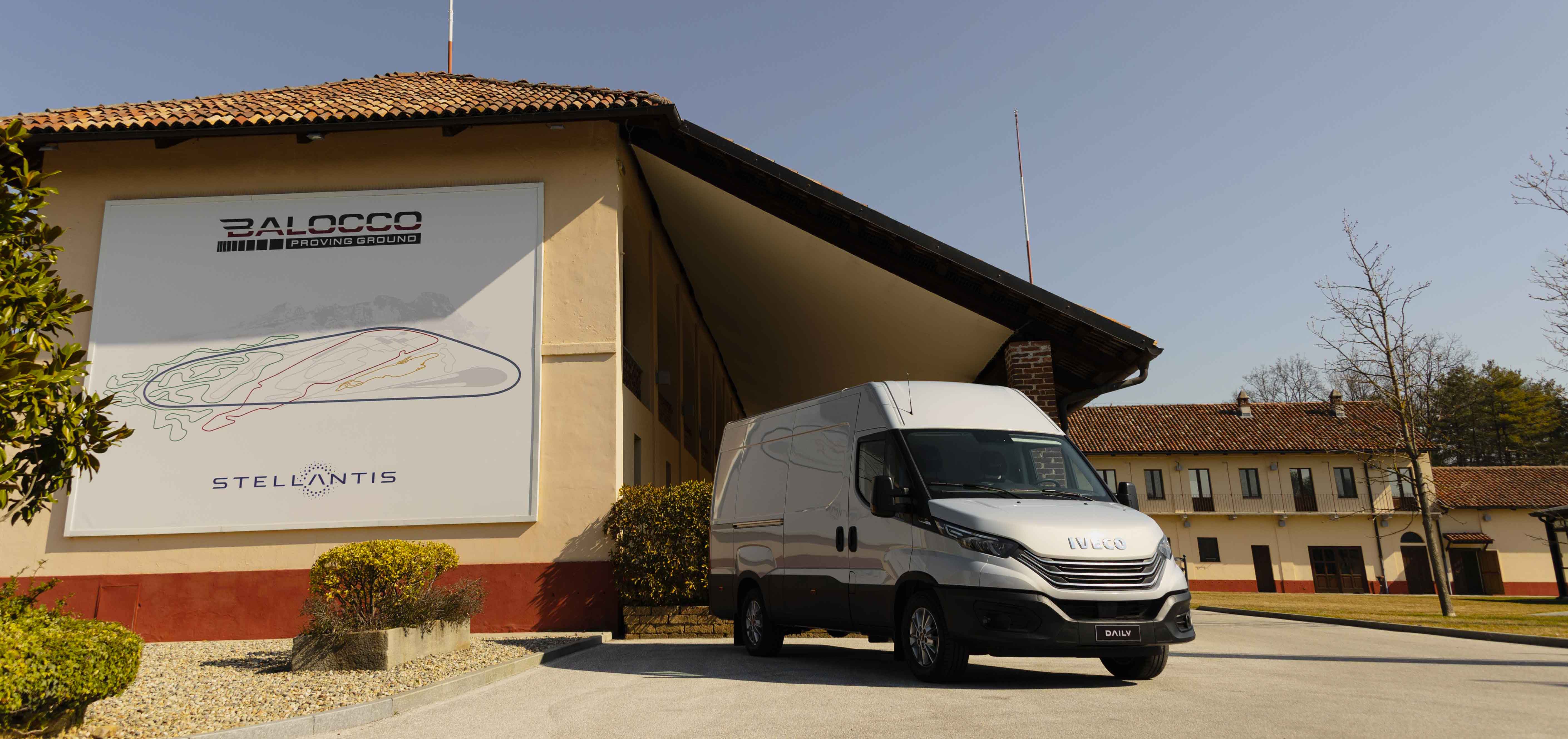 Photo of a white van parked outside the Camino room where a map of the Balocco slopes can also be glimpsed