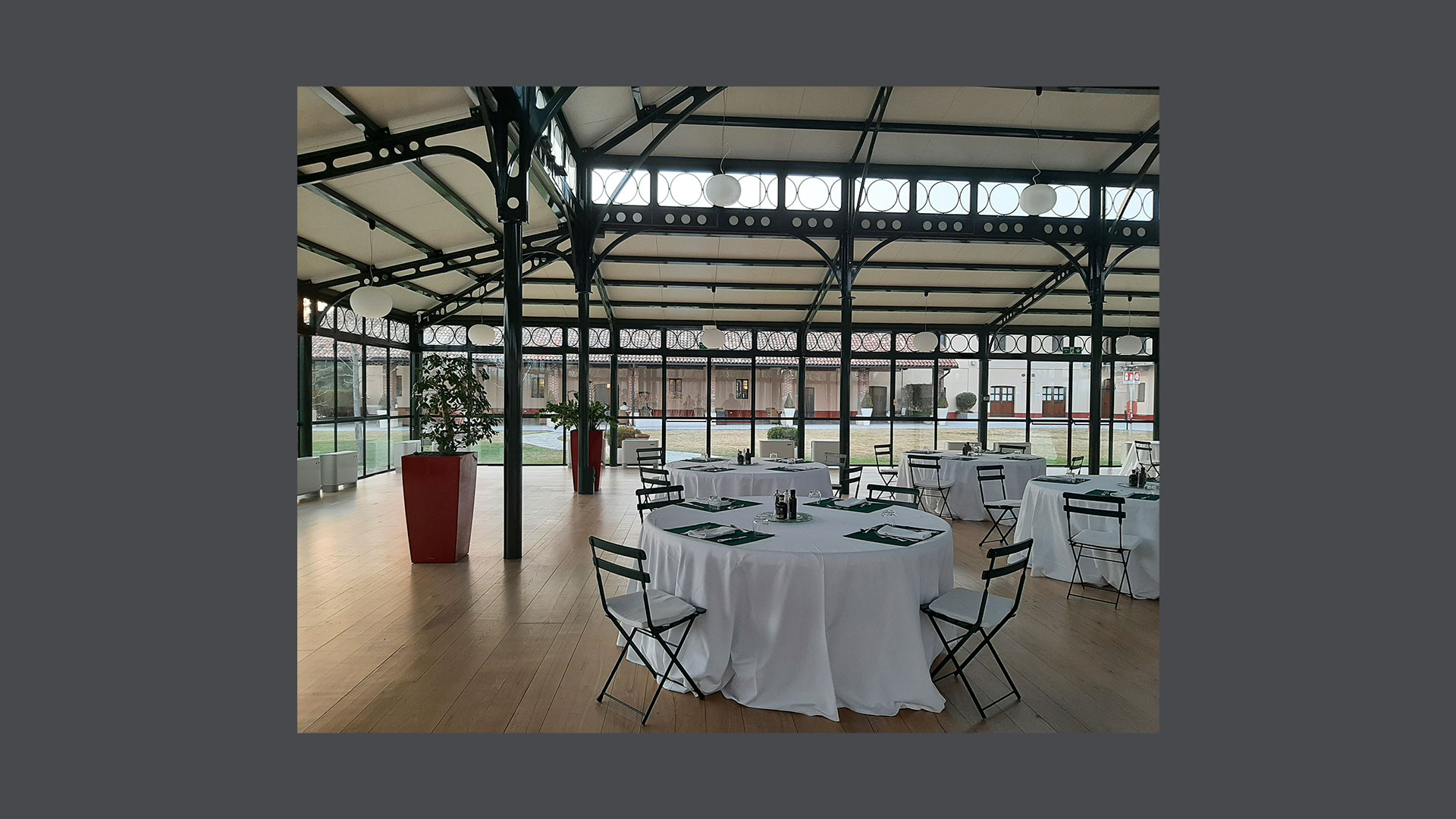 Photo of a catering set-up inside the Pavilion