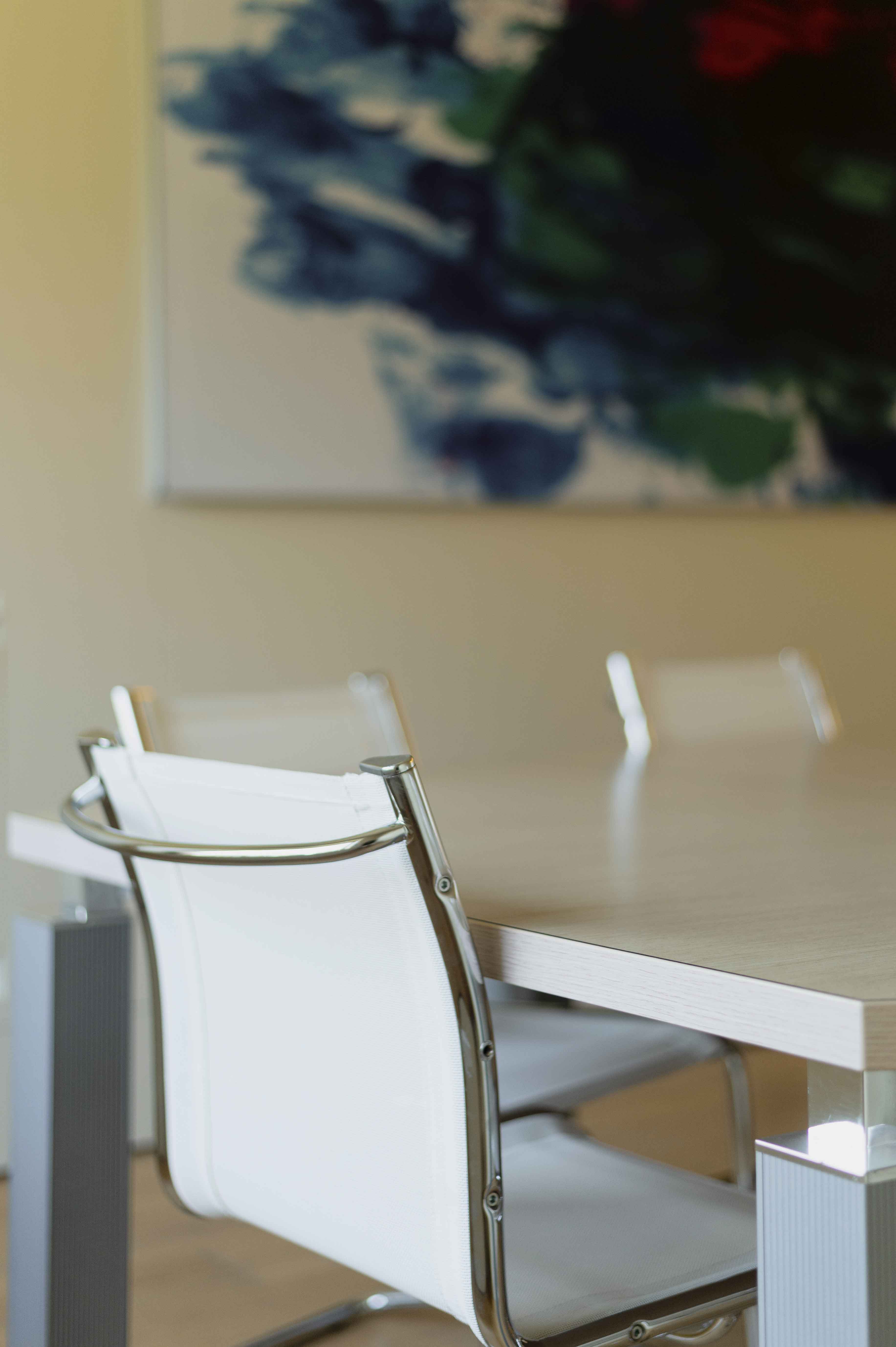 Photo of the detail of a chair in the meeting room