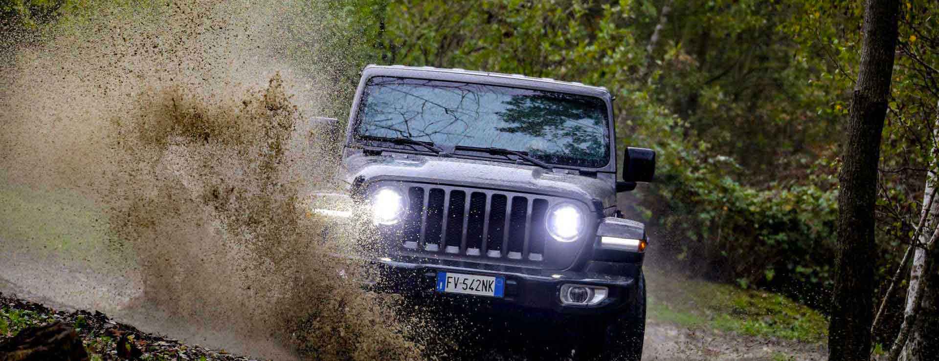 Photo of a Jeep tackling a flooded ford