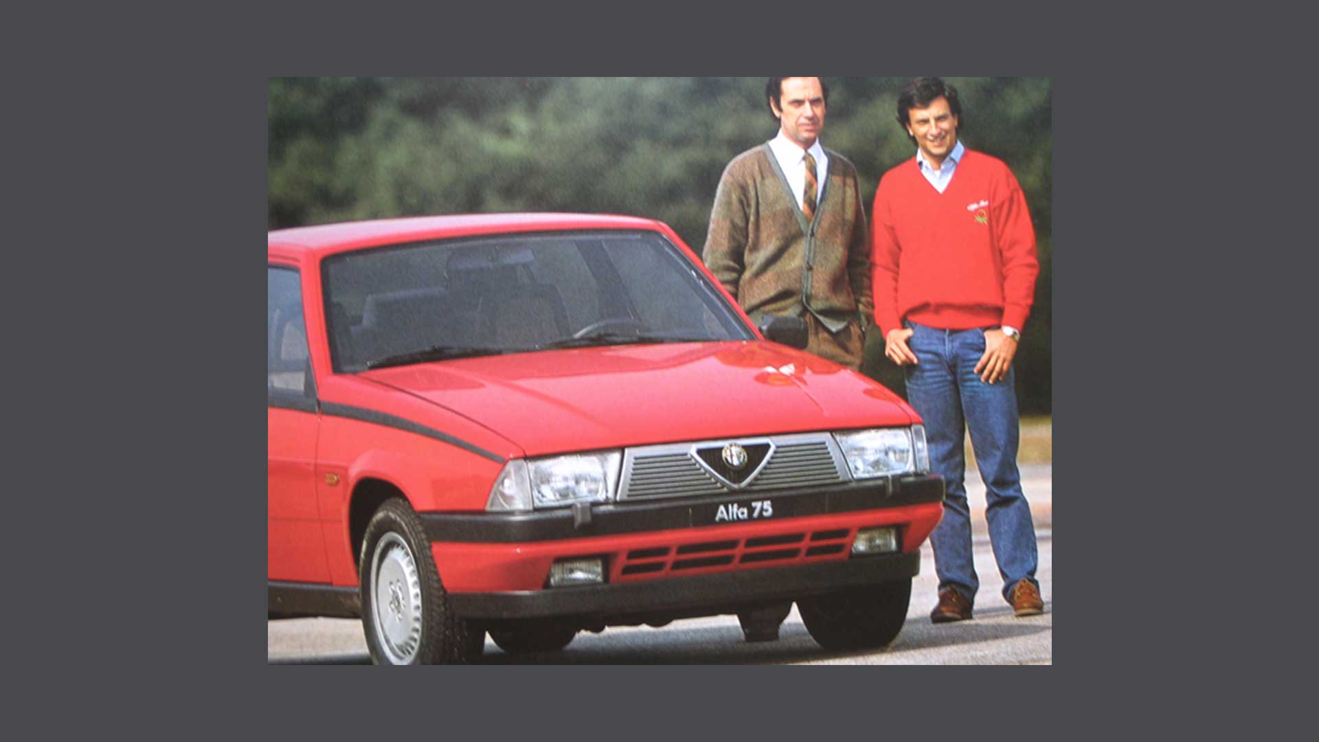 Historic photo of a red Alfa Romeo