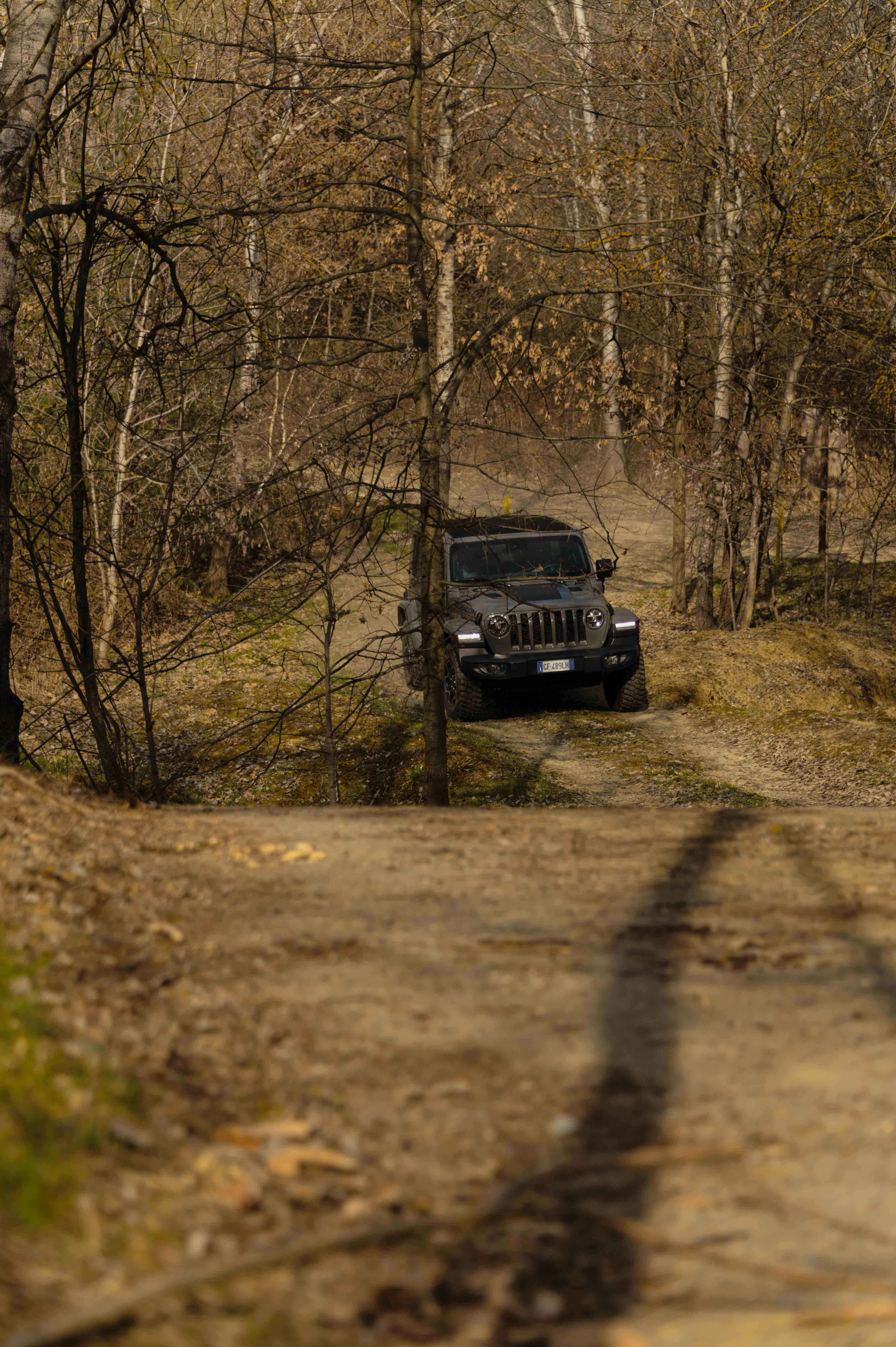 Photo of a gray Jeep on the Off Road track.