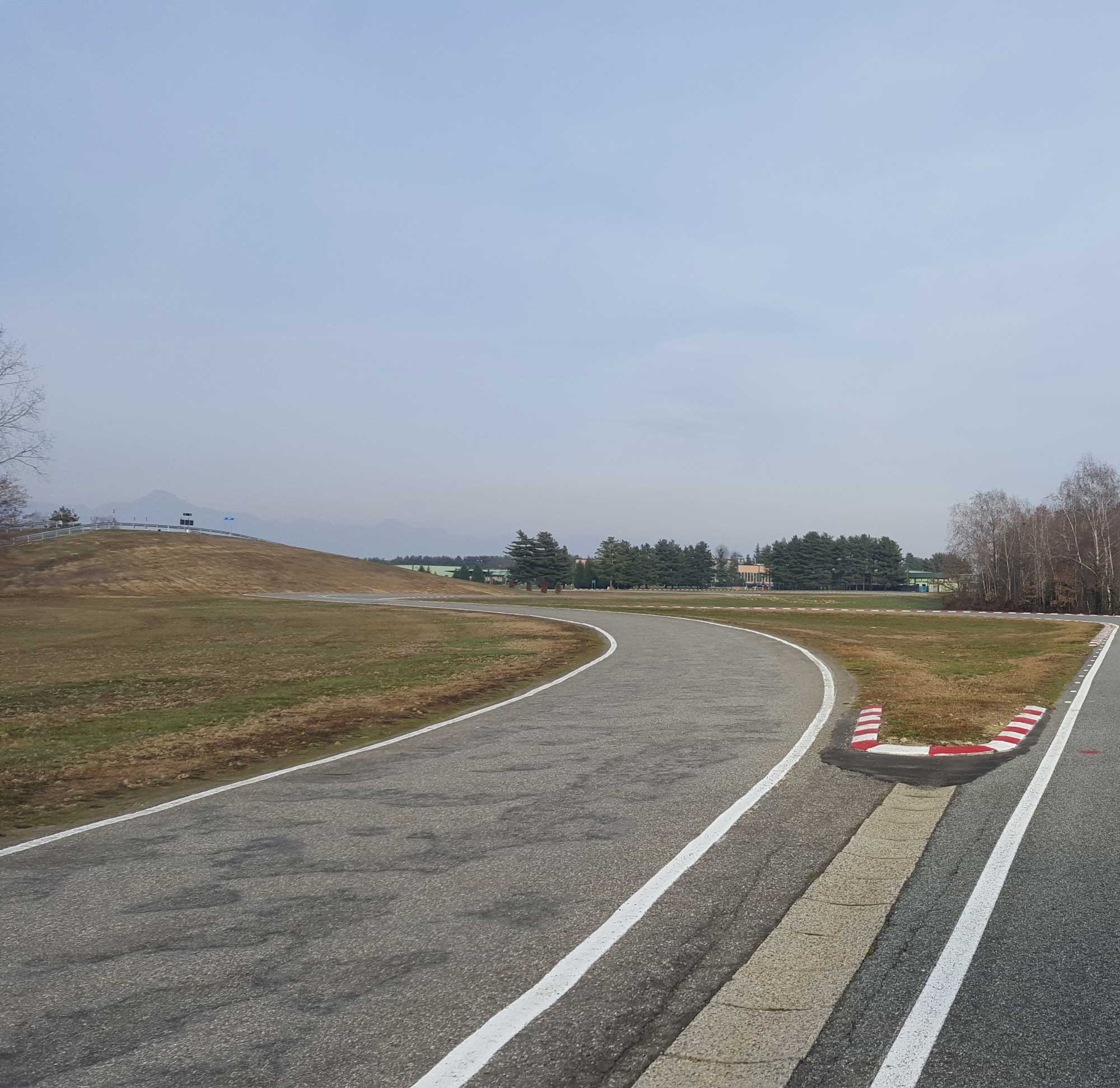 Photo of a country road simulation track